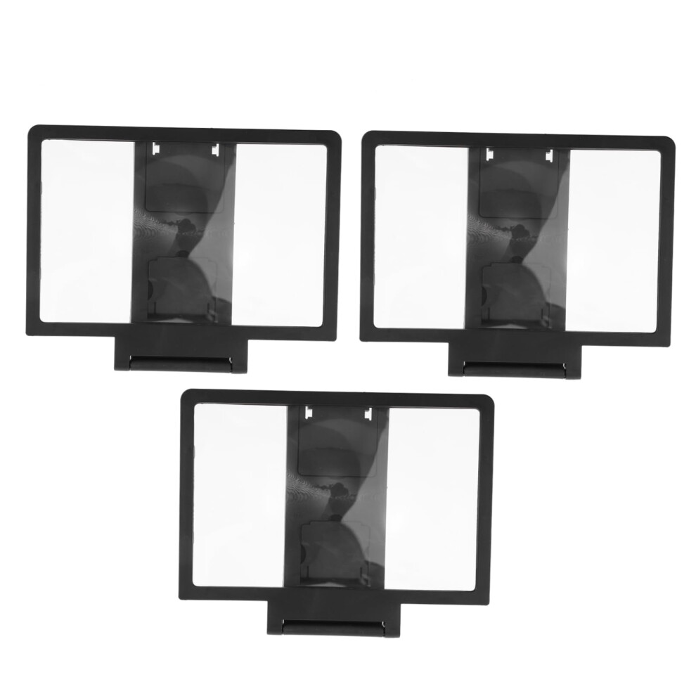 3Pack Phone Screen Magnifier with Clear Display, Foldable Stand for Movies and Videos