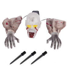 Halloween Creepy Horror Ornament Glowing Skeleton Ground Plug Hands Set Warm Light Skeleton Decoration Street Lamp