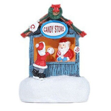 Resina de Natal Pequena Casa Natal Hotel Shopping Balcão Decoração Natal Presente Infantil C