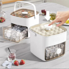 Ice Cubes Tray with Lid for Freezer with 2 Trays Easy Release Small Square Ice Cubes Mold for Drinks Drinks Whiskey B