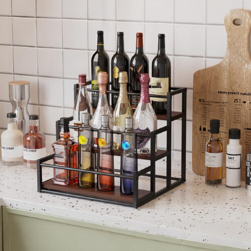 Coffee Syrup Rack 3-Storey Storage Rack Wine Rack Wine Rack Kitchen Seasoning 1
