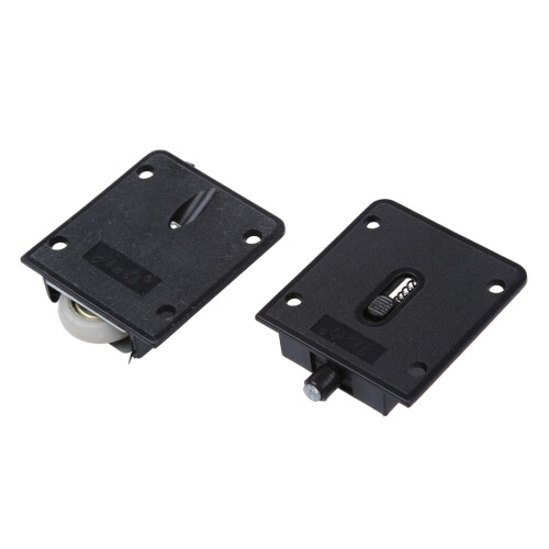 Wardrobe Black Plastic Plate 25mm Dia Wheel Sliding Door Roller 1