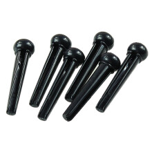 1 Set guitare acoustique goupilles de pont pieces d'ecrou de selle, 1x selle + 1x ecrou + 6x Guitare Bridge Pins (noir)