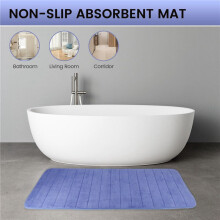 120 x 40 cm Saugfaehiger Anti-Rutscher Speicher Schaum Kueche Schlafzimmer Tuer Boden Matte Teppich Dunkelblau