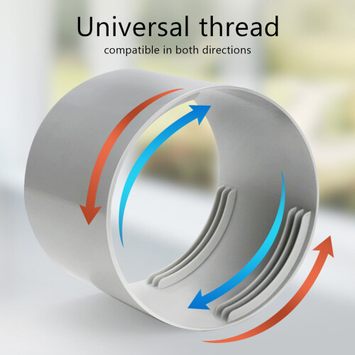 Portable AC Exhaust Hose Coupler 150mm CW/CCW Thread ABS Extension 2