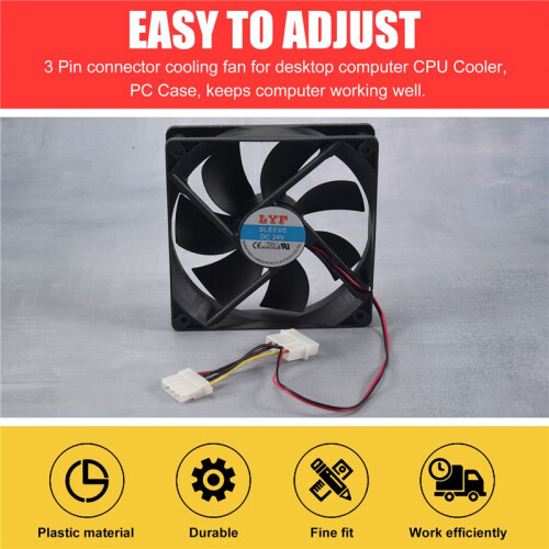 120Mm X 25Mm  24V 4Pin Glijlager Computerbehuizing Koelventilator 2