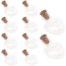 10pcs glass cork bottle glasses ampoules wool bottle pendants heart form