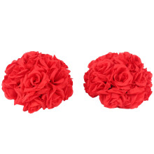 8"(20cm)Wedding Decorations Artificial Rose Silk Flower  Centerpieces Mint Decorative Hanging Flower  Wine（red）