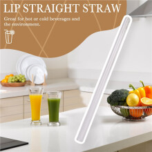 High borosilicate glass Drinking Straw Wedding Birthday Party Diameter 8mm Length 7 Inches , Transparent