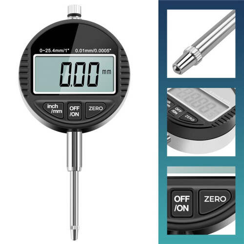 Digital Dial indicator DTI 0.01mm/.0005" Range 0-25.4mm/1" Clock Gauge 1