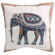 Indian Knitted Elephant Cotton Linen Throw Pillow Case Cushion Cover Decor