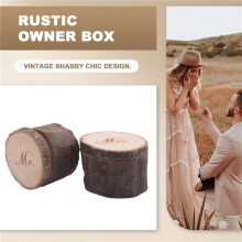 2pcs Mr & Mrs Shabby Chic Rustic Wedding Pillow Holder Box Made of wood