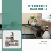 RO Feed Water Adapter 1/2" to 1/4" Valve Faucet Tap Feed Reverse Osmosis Silver