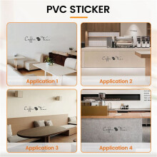 Verwisselbare Muur PVC Sticker Stickers Decor Kunst Slaapkamer Ontwerp Muurschildering Citaten voor Raam Glazen Deur Zwart - Koffietijd