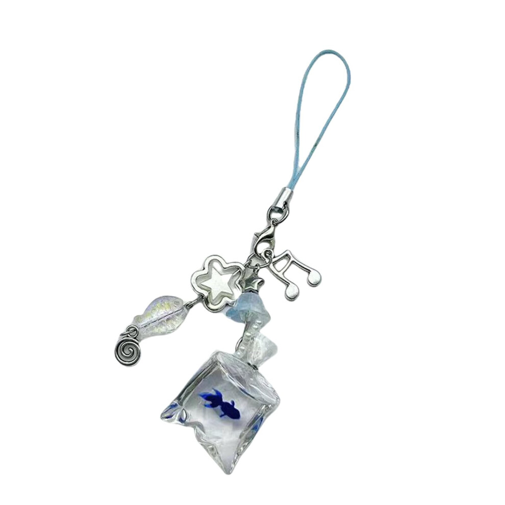 Handmade Fish Bead Phone Charm With Durable Resin Alloy, Lightweight Bag Pendant Keychain 9174973159278