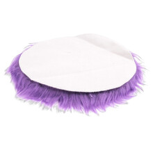 faux sheepskin wool carpet 30 x 30 cm Fluffy soft longhair decorative carpet cushion Chair sofa mat (Round )