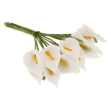12 Stuks Calla Kunstbloem Boeket Bruiloft Decoratie DIY Krans Cadeau Wit