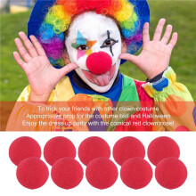 10 Piezas Adorable Nariz de Payaso de Esponja de Bola Roja para DecoracióN de Boda de Fiesta Disfraz de Halloween de Navidad Accesorios de Vestido