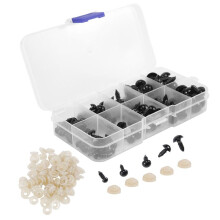 100 Pcs 6-12 mm Plastic Safety Eyes, Black Safety Eyes Doll Making with 100 pcs Washer for Toy Making DIY Crafts