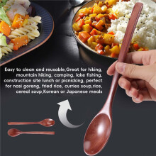 Spoons Wooden Soup Spoon 5 Pieces Eco Friendly Tableware Natural Ellipse Wooden Ladle Spoon Set for for Eating Mixing Stirring Cooking Coffee