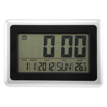 Large Display Digital Wall Clock,Silent Desk Shelf Clocks Battery Operated Easy To Read Nightstand Alarm Clock With No Night Light (Day Calendar