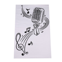 Microphone Music Note Wall Art Musical Notes Sticker For Ktv Bar Background Home Decorations