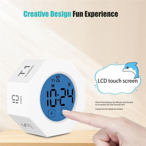 Pomodoro Timer, Productivity Timer Square, Octagonal Gravitational Flip Focus Timer,Mute & Adjustable Sound Alert 2