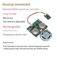 Recordable Sound Module Button Control Sound Chip 8M MP3 WAV Music Voice Player Programmable Board with Speaker for DIY