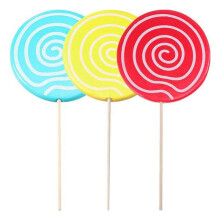 3 PièCes Accessoire de Sucette Simulé Faux ModèLe de Sucette Ornement de Bonbons DéCoration de FêTe de Festival de Mariage, Rouge + Bleu + Jaune