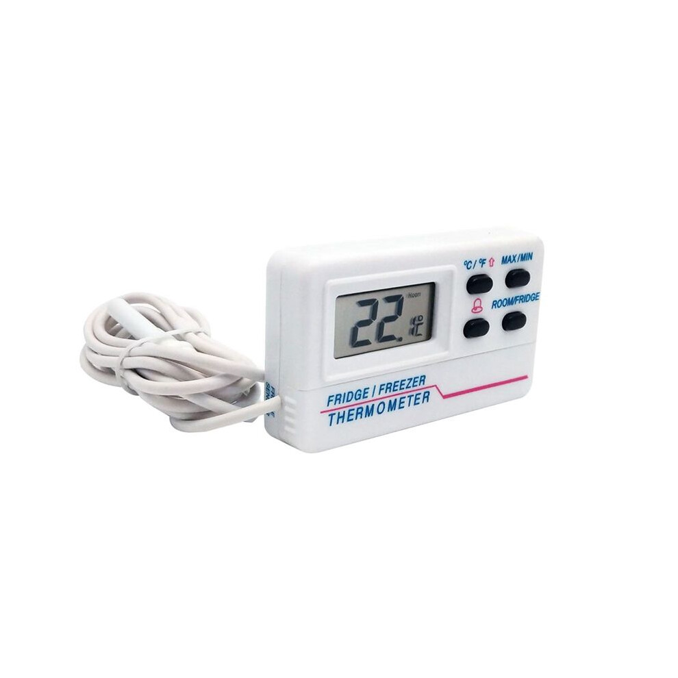Digital Refrigerator Thermometer Indoor Outdoor Fridge Freezer Thermometer with 2 Sensor and Alarm for Home Restaurant