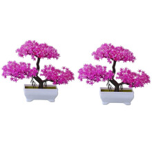 2 Pezzi di Piante Artificiali Bonsai in Plastica per Piccoli Alberi, Piante Finte, Fiori, Ornamenti in Vaso per il Tavolo Della Stanza di Casa, Colore