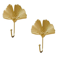 Ganchos para Casaco Suporte de SuspensãO Dourado para Chave, Folhas Decorativas Ganchos de Metal Ganchos Montados Na Parede