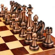 Zinc Alloy Chess Retro Board Set for Adults Chess, Folding Portable Chess Game for Tournament Beginner 12Inch 2 Players