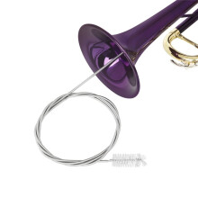 3Pcs French Horn Trombone Trumpet Cleaning Set Stainless Steel Nylon Brush Musical Instrument Cleaning Brush