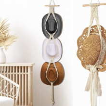 Hat Hangers Boho Hat Rack Hat Hanger Back of Door Hat Organizer Hanging Hat Decoration, 3-Tier