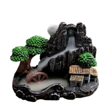 High Mountain Flowing Waterfall Backflow Incense Burner Home Fragrance Diffuser Incense Burner Decoration,F