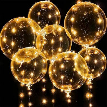Light LED Balloons Clear Bobo Balloons Glow Bubble Balloons Lights Christmas Valentines Decor Without Battery,E