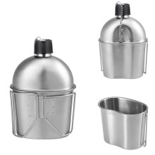Ensemble D'Ustensiles de Cuisine pour Cantine en Plein Air, Tasse de Cantine de 0,9 L, Bouteille D'Eau Portable avec PoignéE, Tasse pour Camping en