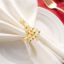 6Stücke Weihnachts Serviette Knopf Serviettenring Serviettenring Stoff Diamant Weihnachts