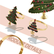 Christmas Napkin Rings - Set of 8 Napkin Holder Rings for Holiday Christmas Table Decoration Elk Napkin Buckle