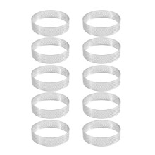 10 PeçAs Anel Circular de Torta de AçO InoxidáVel Torre de Torta Molde de Bolo Ferramentas de Cozimento Anel de Mousse de Bolo Perfurado, 8 Cm