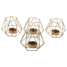 4 StüCk Metall Geometrisches Design Tee Licht Votiv Kerzen Halter, Hohle Tee Licht Kerzen Halter für Hochzeit Haus Dekoration