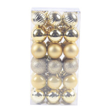 Christmas Tree  Ornaments Home Party Shatterproof Clear Large Plastic DIY Hanging  Decorative Baubles Set (Gold)