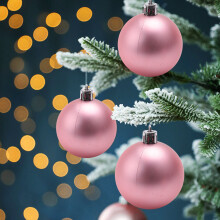 9 Pezzi Ornamenti Palla di Natale Decorazioni Albero di Natale Palle Appese per la Casa Decorazioni per Feste di Capodanno - 2,36 Pollici, Rosa