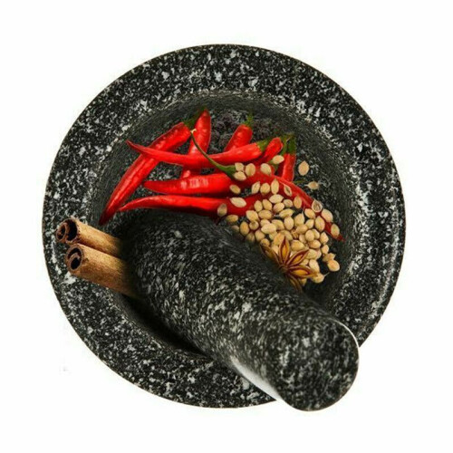 Granite Pattern Pestle Set Stone Herb Spice Grinder Solid Grinder Cooking Set 2