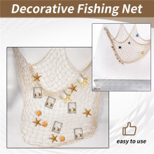Filet de Poisson pour la Maison Cadre Photo Mural Style MéDiterranéen DéCoratif pour FêTe Nautique, Douche de BéBé, DéCor de Photographie