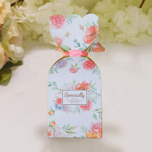 50 StüCk Blumen Muster SüßIgkeiten Boxen Hochzeit Braut Dusche Baby Geburtstags Feier Favor Geschenk Box mit 50 StüCk Hell Rosa Band