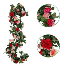 7.5 FT Artificial Rose Vine Flowers, Garlands Hanging Ivy Flowers for Home Party Bridal Wedding Arch Wall Decoration, B