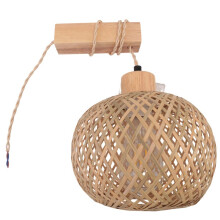 Retro Japanese Style Bamboo Bedside Wall Lamp Restaurant Rattan Lampmine Bedroom Background Wall Lamps