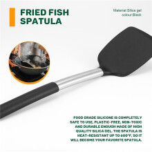 Spatole Antiaderenti nel Silicone con Manico nel Acciaio Inossidabile, Resistenti al Calore Fino un 480 F, Giradischi per Alimenti, Senza BPA